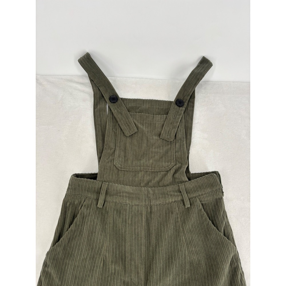 Cider Corduroy Overalls Women XS Green Wide Leg Bib Pocket Dungarees Retro Boho - Picture 5 of 9